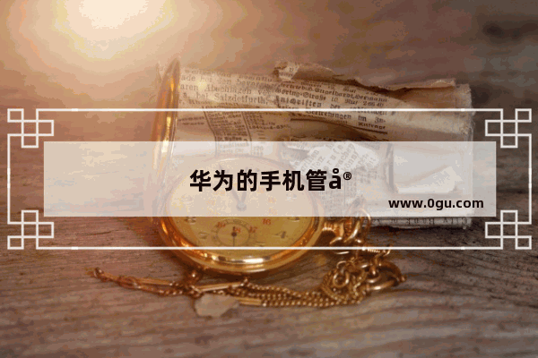 华为的手机管家在哪里可以找到