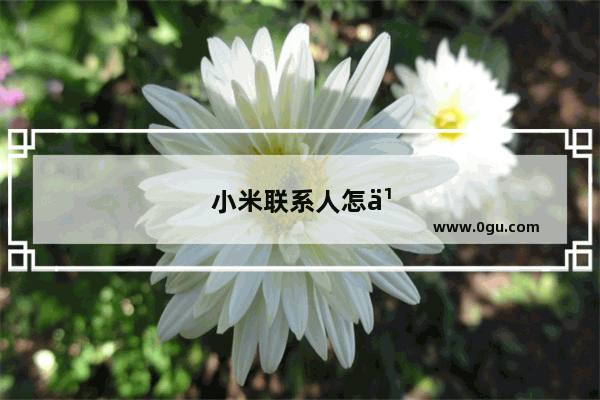 小米联系人怎么导入新手机