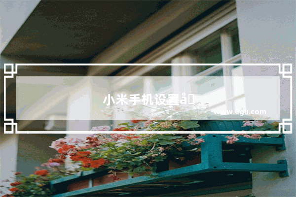 小米手机设置在哪里设置
