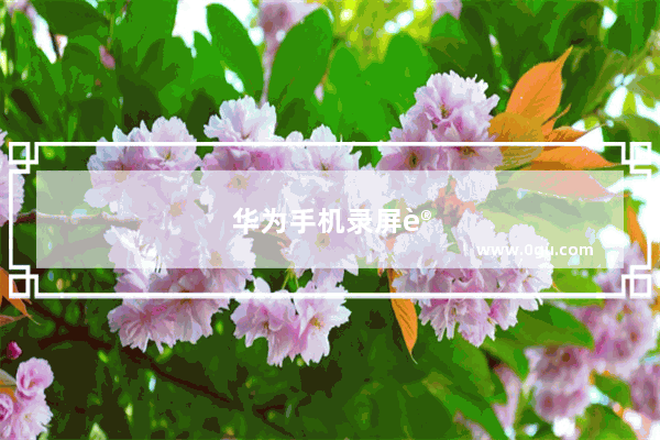 华为手机录屏设置清晰度