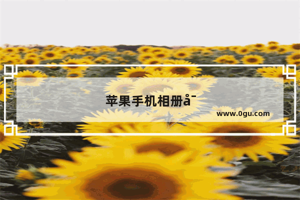 苹果手机相册密码怎么设置