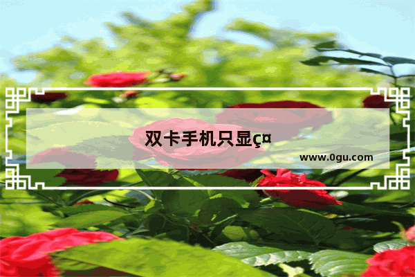双卡手机只显示一个卡怎么回事