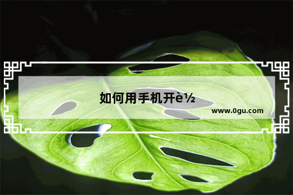 如何用手机开车门