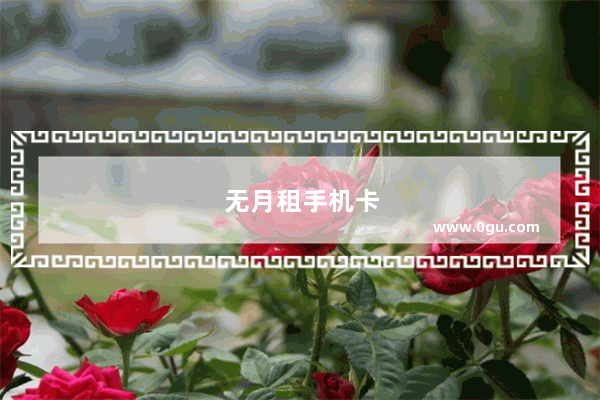 无月租手机卡