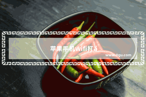 苹果手机wifi打不开怎么回事