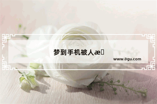 梦到手机被人摔成两半又给我一个好的是什么意思