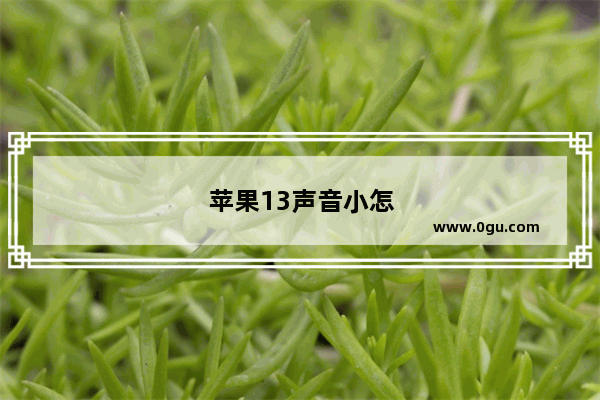 苹果13声音小怎么解决