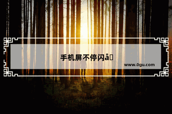 手机屏不停闪动怎么办