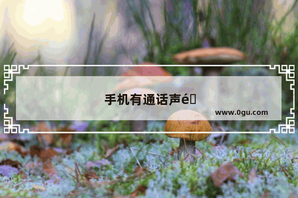 手机有通话声音却没有铃声