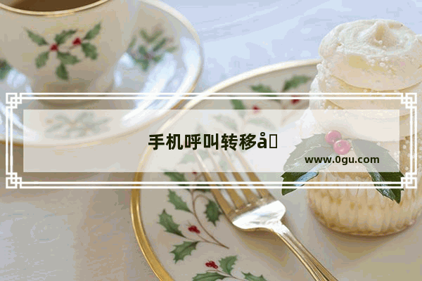 手机呼叫转移到座机上怎么转
