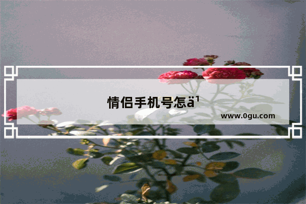 情侣手机号怎么办理呢