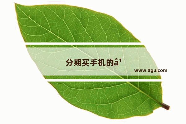 分期买手机的平台都有什么