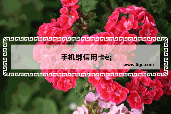 手机绑信用卡行吗