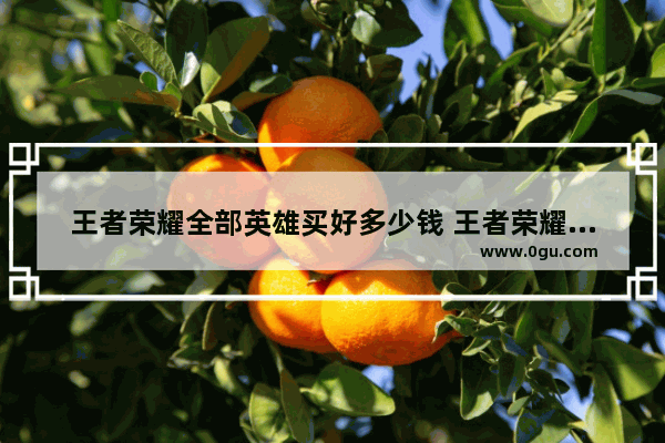 王者荣耀全部英雄买好多少钱 王者荣耀英雄购买