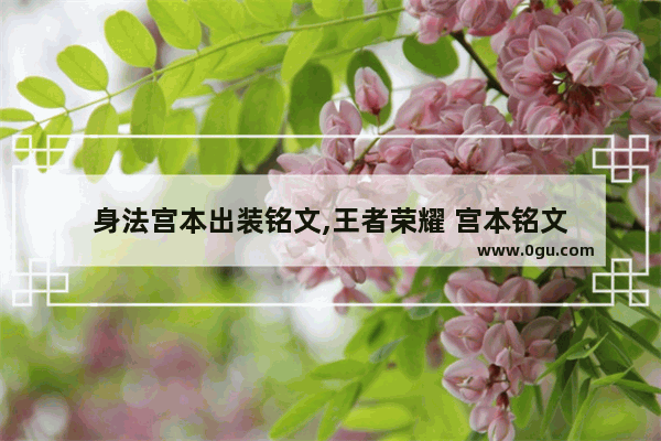 身法宫本出装铭文,王者荣耀 宫本铭文