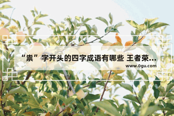 “祟”字开头的四字成语有哪些 王者荣耀神号