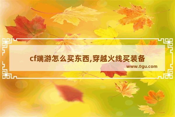 cf端游怎么买东西,穿越火线买装备