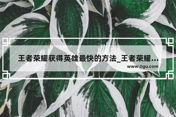 王者荣耀获得英雄最快的方法_王者荣耀新英雄的任务怎么做