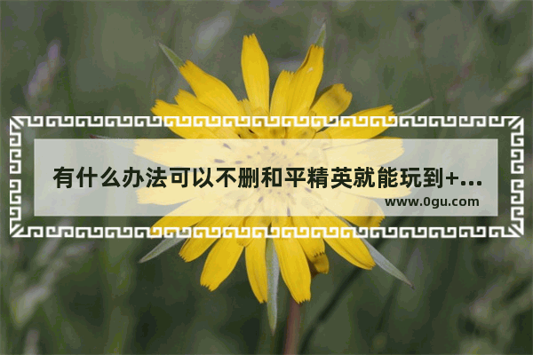 有什么办法可以不删和平精英就能玩到++战场 和平精英++战场全