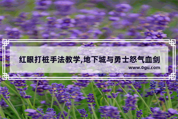 红眼打桩手法教学,地下城与勇士怒气血剑