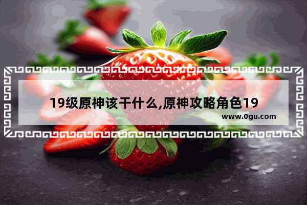 19级原神该干什么,原神攻略角色19