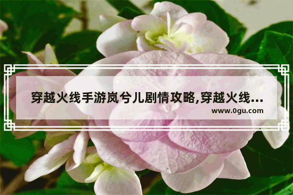穿越火线手游岚兮儿剧情攻略,穿越火线剧情攻略