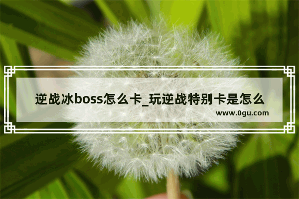 逆战冰boss怎么卡_玩逆战特别卡是怎么回事