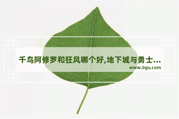 千鸟阿修罗和狂风哪个好,地下城与勇士拉风的武器