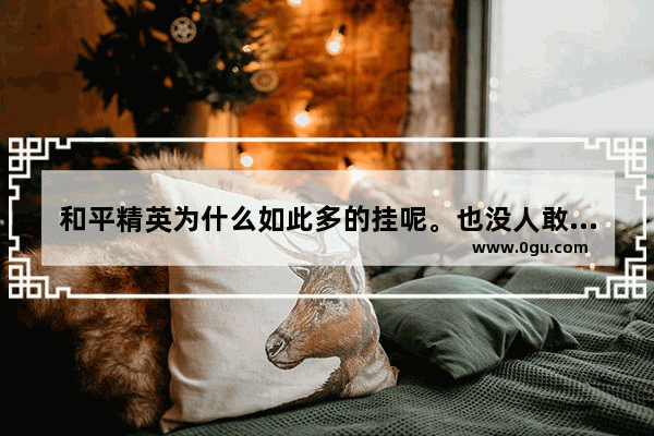 和平精英为什么如此多的挂呢。也没人敢管这些挂吗_和平精英已经被记录是开挂了吗