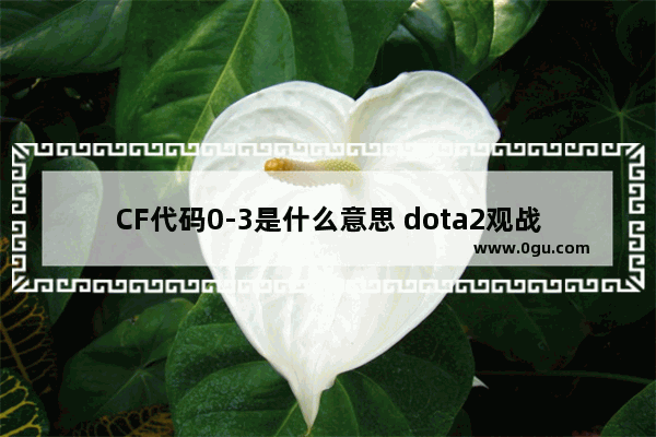 CF代码0-3是什么意思 dota2观战代码
