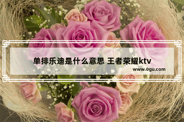 单排乐迪是什么意思 王者荣耀ktv