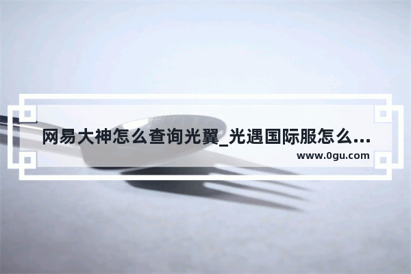 网易大神怎么查询光翼_光遇国际服怎么查光翼