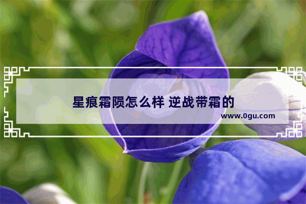 星痕霜陨怎么样 逆战带霜的