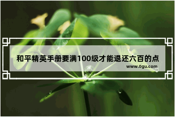 和平精英手册要满100级才能退还六百的点券吗,和平精英ss7背包