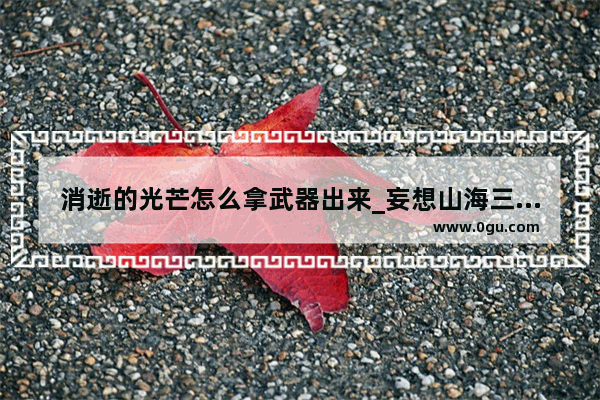 消逝的光芒怎么拿武器出来_妄想山海三件装备分解能重新获得吗