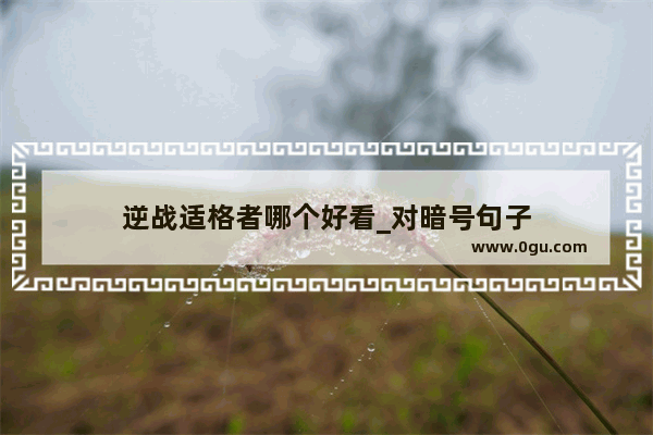 逆战适格者哪个好看_对暗号句子