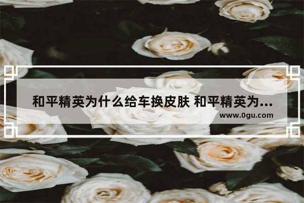 和平精英为什么给车换皮肤 和平精英为什么出皮肤