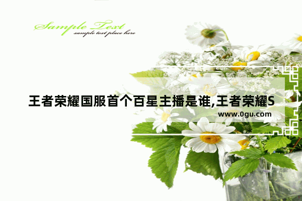王者荣耀国服首个百星主播是谁,王者荣耀S8单排
