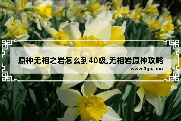原神无相之岩怎么到40级,无相岩原神攻略