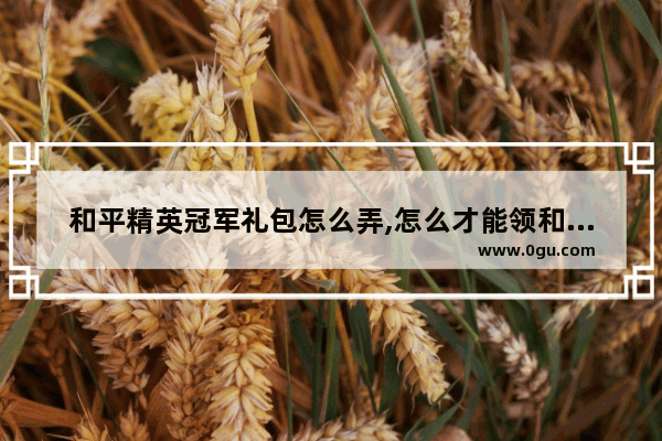 和平精英冠军礼包怎么弄,怎么才能领和平精英礼包