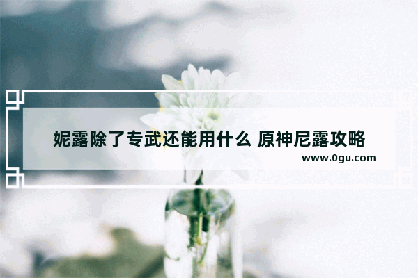 妮露除了专武还能用什么 原神尼露攻略
