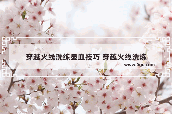 穿越火线洗练显血技巧 穿越火线洗炼