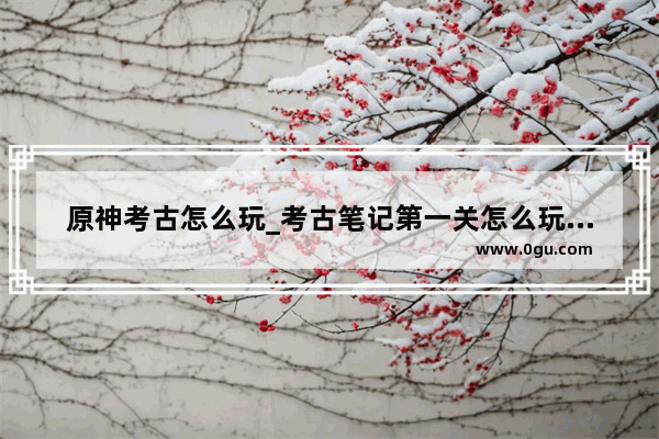 原神考古怎么玩_考古笔记第一关怎么玩原神