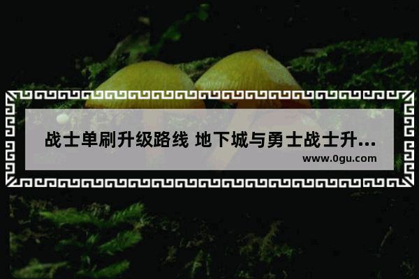 战士单刷升级路线 地下城与勇士战士升级路线