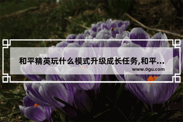 和平精英玩什么模式升级成长任务,和平精英更新过的模式
