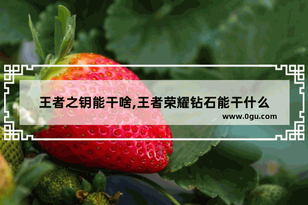 王者之钥能干啥,王者荣耀钻石能干什么