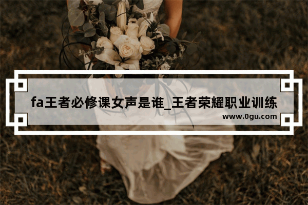 fa王者必修课女声是谁_王者荣耀职业训练方法
