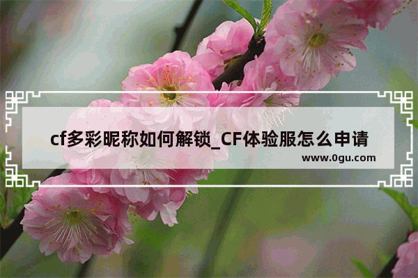 cf多彩昵称如何解锁_CF体验服怎么申请资格？在那个网站