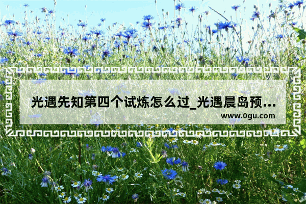 光遇先知第四个试炼怎么过_光遇晨岛预言峡谷试炼怎么过