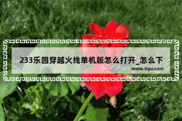 233乐园穿越火线单机版怎么打开_怎么下载穿越火线单机版